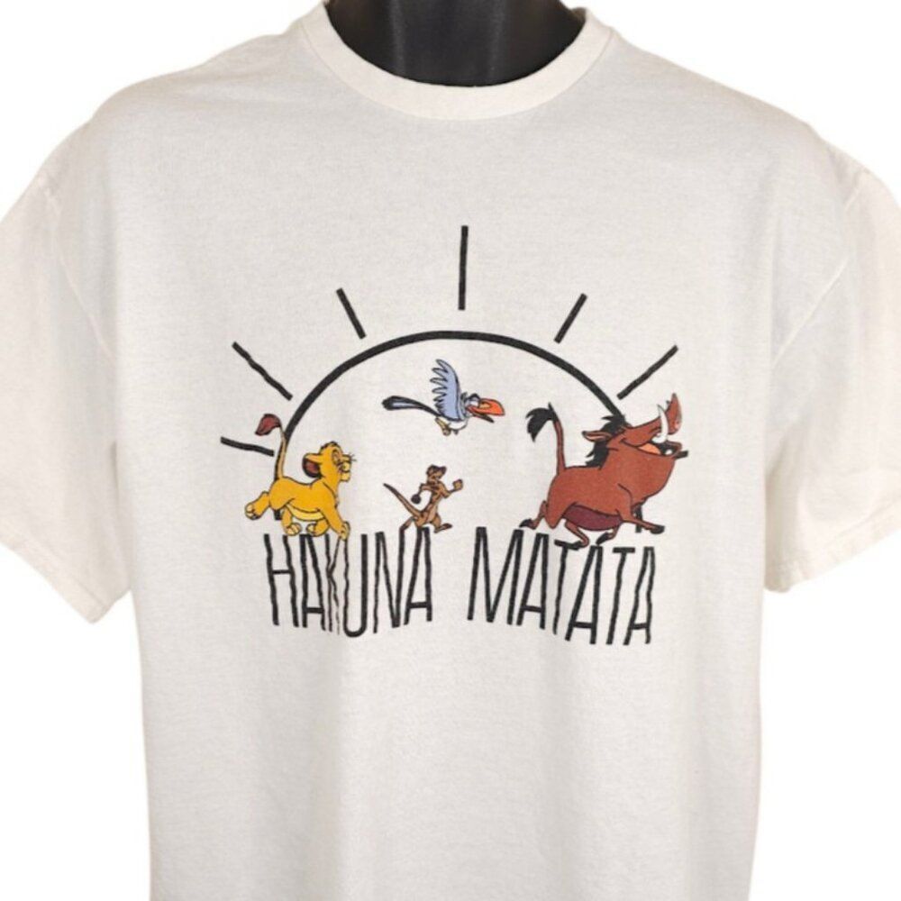 Lion KingβT Shirt Mens Size XL White Hakuna Matata Disney Animated Film